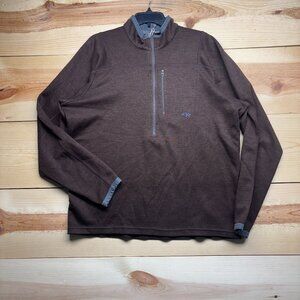 Outdoor Research Sweater Mens Large Brown 1/2 Zip Wool Blend Pullover Hiking